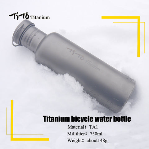 TiTo Titanium bottle Bicycle Drinkware bottle outdoor camping Cycling Hiking Sport bike Titanium Lid 750ml Titanium bike bottle